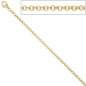 Mobile Preview: Erbskette 585 Gelbgold 2,5 mm 50 cm Gold Kette Halskette Karabiner