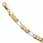 Preview: Figaro Armband 333 Gelbgold Weißgold bicolor 19 cm Armband Karabiner