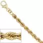 Preview: Kordelkette 585 Gelbgold 45 cm Halskette Karabiner