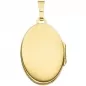 Preview: Medaillon oval für 2 Fotos aus 333 Gelbgold 4 Zirkonia zum Öffnen