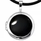 Preview: Medaillon rund 925 Sterling Silber 1 Onyx schwarz Anhänger zum Öffnen
