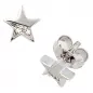 Preview: Ohrstecker Stern 585 Weißgold matt 1 Diamant Brillant 0,022 ct.