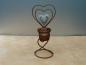 Preview: 24,5 cm hoher Teelichthalter Herz aus Metall