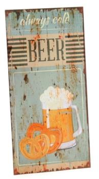 DIO Wandbild aus Metall always cold Beer, 20 x 40 cm