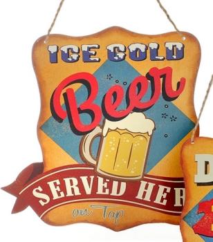 DIO Wandbild aus Metall, Ice Cold Beer , 28 x 27 cm