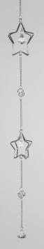 Dekohänger Stern 3D mit Glasstern, silber aus Metall, 80 cm