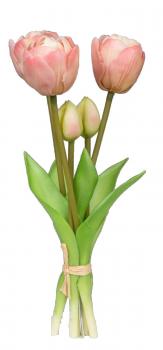 5 cremefarbene Tulpen aus Kunststoff