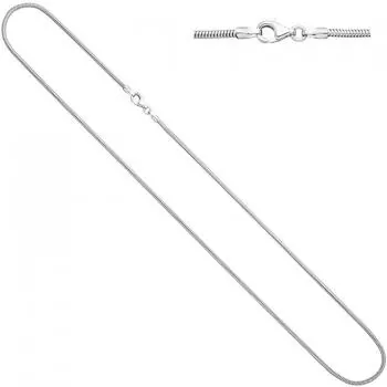Schlangenkette 585 Weißgold 1,4 mm 38 cm Gold Kette Halskette