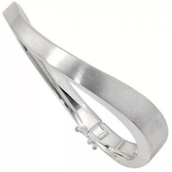 Armreif Armband aus 925 Sterling Silber mattiert Klappverschluss