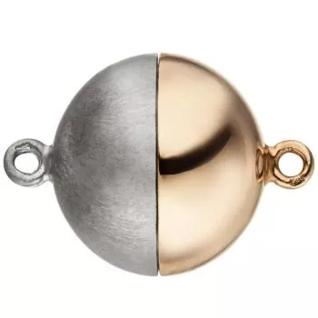 Kettenschließe Magnet-Schließe 585 Rotgold Weißgold bicolor mattiert