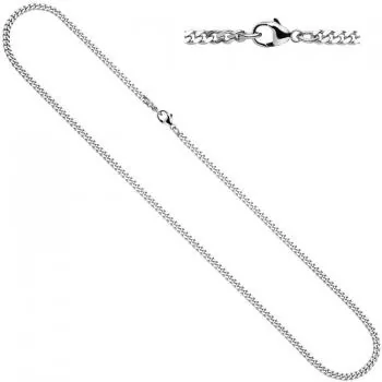 50 cm lange Panzerkette aus 585 Weißgold 3,3 mm stark