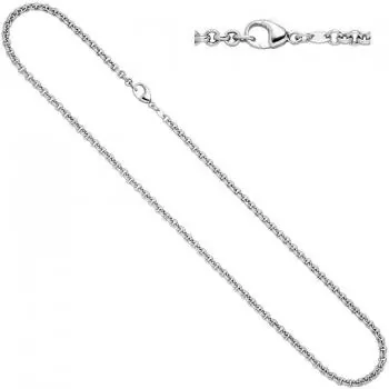 Erbskette aus 585 Weißgold 3 mm 45 cm Halskette Weißgoldkette Karabiner