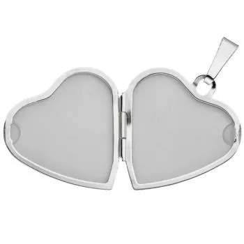 Medaillon Herz 925 Sterling Silber eismatt Anhänger zum Öffnen