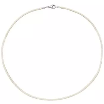 42 cm langes Collier aus Seide in Beige