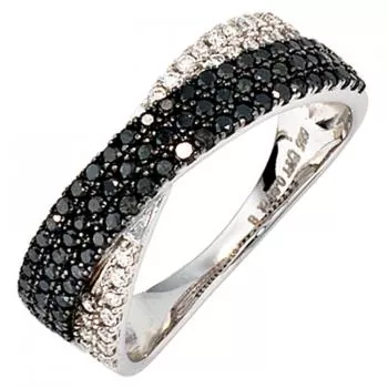 Damen Ring 585 Gold Weißgold mit Diamanten 0,67ct.