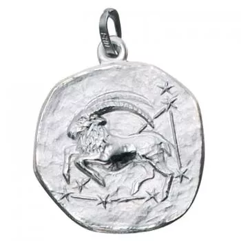 Anhänger Sternzeichen Steinbock aus 925 Silber matt