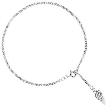 Fußkettchen Fußkette Flügel 925 Sterling Silber rhodiniert Federring