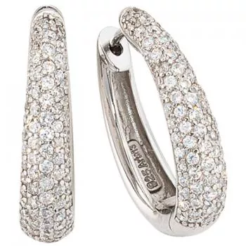 Creolen oval aus 925 Silber mit Zirkonia 24 mm