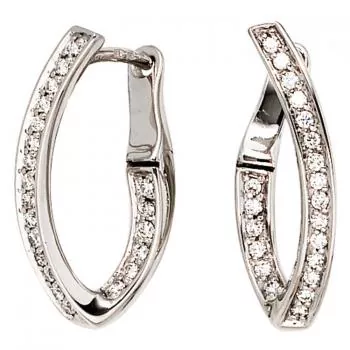 Creolen aus 585 Weißgold mit 42 Diamanten Brillanten