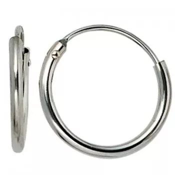 Creolen rund aus 585 Weißgold Ohrringe