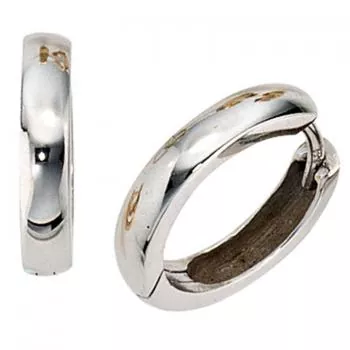 Creolen rund aus 375 Gold Weißgold 2,7 mm breit Ohrringe