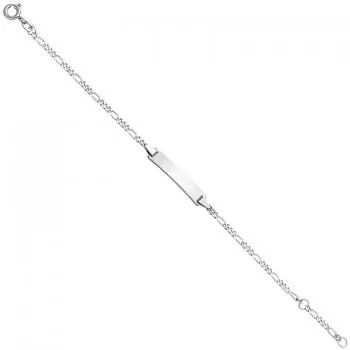 Schildband 925 Sterling Silber rhodiniert 16 cm Gravur ID Armband Federring