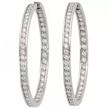 Creolen aus 925 Silber mit Zirkonia 38,5 mm Ohrringe