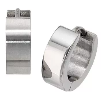 Creolen rund aus Edelstahl mattiert Edelstahlcreolen