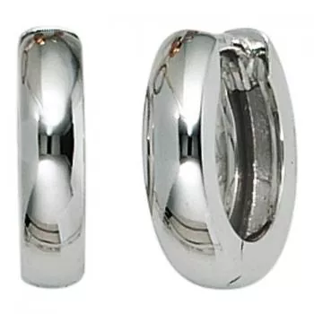 Creolen rund aus 585 Gold Weißgold Ohrringe