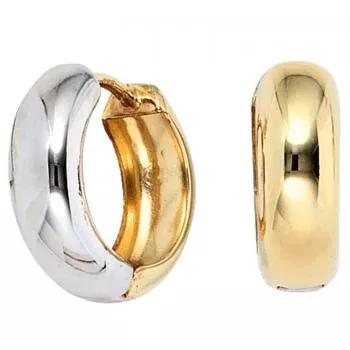 Creolen rund aus 333 Gelbgold bicolor Ohrringe