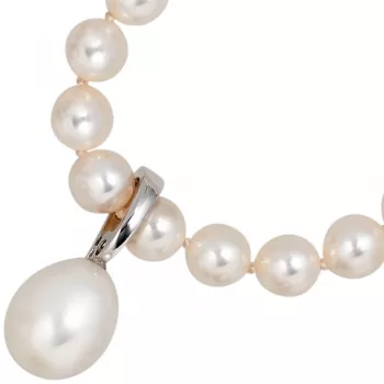 Einhänger Anhänger 585 Weißgold 1 Süßwasser Perle Perlen Anhänger