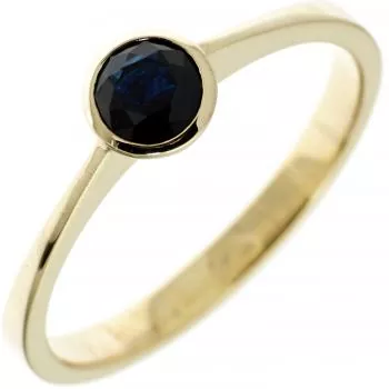 Damen Ring 333 Gelbgold 1 Safir blau Goldring