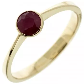 Damen Ring 333 Gelbgold 1 Rubin rot Goldring