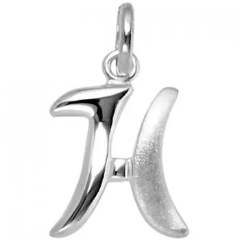 Anhänger Buchstabe H 925 Sterling Silber matt Buchstabenanhänger