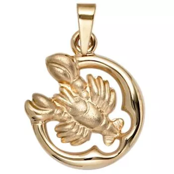 Anhänger Sternzeichen Krebs 375 Gelbgold matt Sternzeichenanhänger