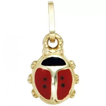 Kinder Anhänger Marienkäfer rot 333 Gold Gelbgold Kinderanhänger