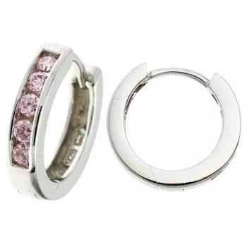 Creolen aus 925 Silber mit 10 rose Zirkonia
