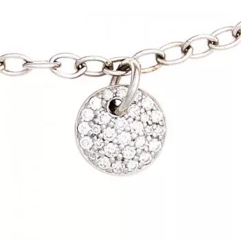 18,5 cm langes Armband aus 585 Weißgold mit 29 Diamanten