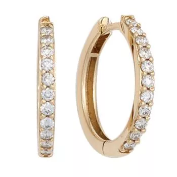 Creolen aus 585 Gelbgold mit 22 Diamanten