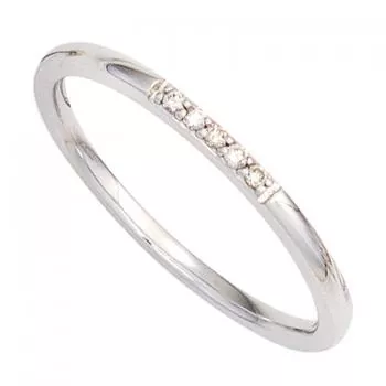Damen Ring 585 Gold Weißgold 5 Diamantengoldring