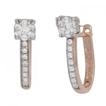 Creolen aus 585 Rotgold Weißgold teilrhodiniert 30 Diamanten Brillanten