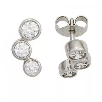 Ohrstecker aus 375 Weißgold mit Zirkonia