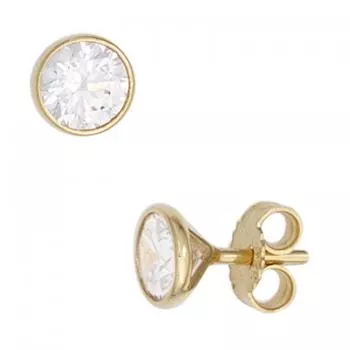 Ohrstecker aus 333 Gold mit Zirkonia rund