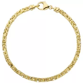 Königsarmband 585 Gelbgold 19 cm Armband Karabiner