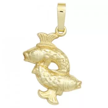 Sternzeichen-Anhänger aus 333 Gelbgold Fische