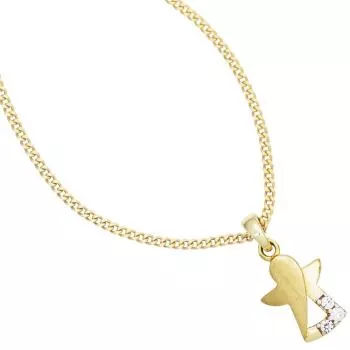 Kinder Anhänger Engel Schutzengel 333 Gelbgold mattiert 3 Zirkonia