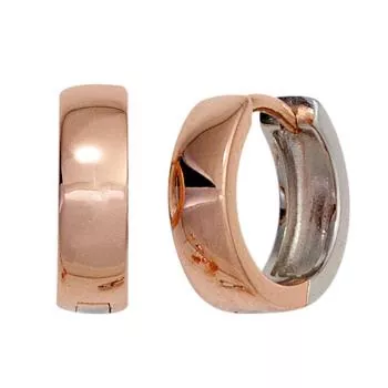 Creolen rund aus 925 Sterling Silber teilrotvergoldet Ohrringe