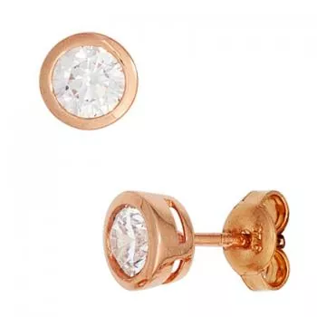 Ohrstecker aus Silber rotvergoldet mit Zirkonia