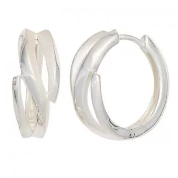 Creolen aus 925 Silber, rhodiniert, teilmattiert