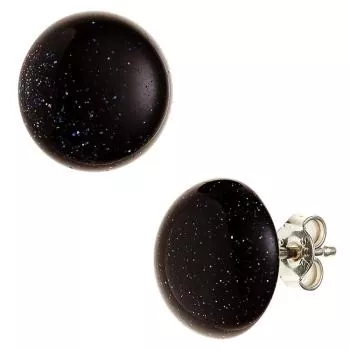 Silberne Ohrstecker mit Goldfluss-Edelsteinen